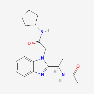 N-(1-{1-[(CYCLOPENTYLCARBAMOYL)METHYL]-1H-13-BENZODIAZOL-2-YL}ETHYL)ACETAMIDE