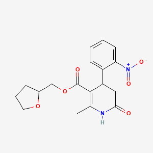 Tetrahydrofuran-2-ylmethyl 2-methyl-4-(2-nitrophenyl)-6-oxo-1,4,5,6-tetrahydropyridine-3-carboxylate