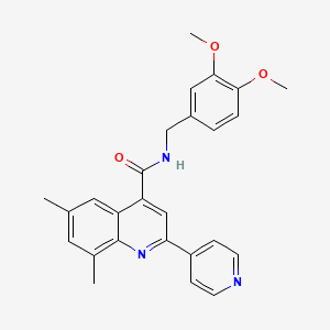 N-(3,4-dimethoxybenzyl)-6,8-dimethyl-2-(4-pyridinyl)-4-quinolinecarboxamide