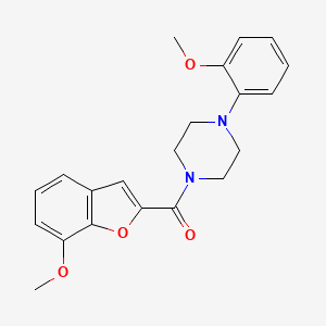 molecular formula C21H22N2O4 B4591160 1-[(7-methoxy-1-benzofuran-2-yl)carbonyl]-4-(2-methoxyphenyl)piperazine 