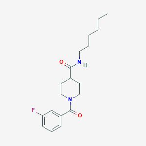 1-(3-fluorobenzoyl)-N-hexylpiperidine-4-carboxamide