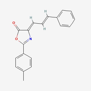 (4Z)-2-(4-METHYLPHENYL)-4-[(2E)-3-PHENYLPROP-2-EN-1-YLIDENE]-4,5-DIHYDRO-1,3-OXAZOL-5-ONE