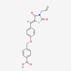 4-[(4-{(Z)-[2,4-dioxo-3-(prop-2-en-1-yl)-1,3-thiazolidin-5-ylidene]methyl}phenoxy)methyl]benzoic acid