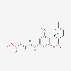 B045912 Methyl (2E,4E)-5-[(6aR,10aR)-1-hydroxy-6,6,9-trimethyl-6a,7,10,10a-tetrahydrobenzo[c]chromen-3-yl]penta-2,4-dienoate CAS No. 120467-33-6