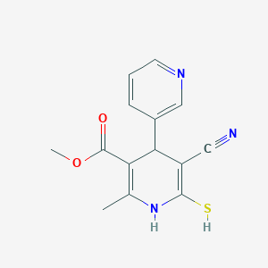molecular formula C14H13N3O2S B459120 Methyl 5-cyano-2-methyl-4-(3-pyridyl)-6-sulfanyl-1,4-dihydro-3-pyridinecarboxylate 