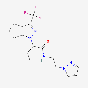 N-[2-(1H-pyrazol-1-yl)ethyl]-2-[3-(trifluoromethyl)-5,6-dihydrocyclopenta[c]pyrazol-1(4H)-yl]butanamide