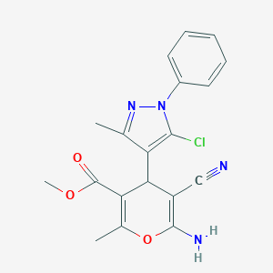 methyl 6-amino-4-(5-chloro-3-methyl-1-phenylpyrazol-4-yl)-5-cyano-2-methyl-4H-pyran-3-carboxylate