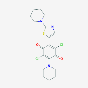 2,5-Dichloro-3-piperidin-1-yl-6-(2-piperidin-1-yl-1,3-thiazol-5-yl)cyclohexa-2,5-diene-1,4-dione
