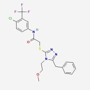 molecular formula C21H20ClF3N4O2S B4591220 2-{[5-benzyl-4-(2-methoxyethyl)-4H-1,2,4-triazol-3-yl]thio}-N-[4-chloro-3-(trifluoromethyl)phenyl]acetamide 