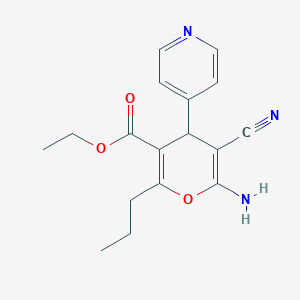 ethyl 6-amino-5-cyano-2-propyl-4-pyridin-4-yl-4H-pyran-3-carboxylate