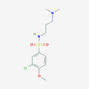 molecular formula C12H19ClN2O3S B4591236 3-chloro-N-[3-(dimethylamino)propyl]-4-methoxybenzenesulfonamide 