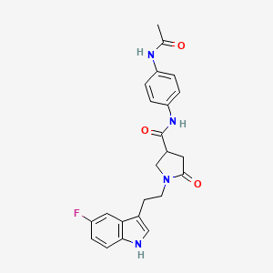 molecular formula C23H23FN4O3 B4591240 N-[4-(acetylamino)phenyl]-1-[2-(5-fluoro-1H-indol-3-yl)ethyl]-5-oxopyrrolidine-3-carboxamide 