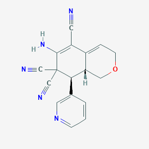 6-amino-8-(3-pyridinyl)-8,8a-dihydro-1H-isochromene-5,7,7(3H)-tricarbonitrile