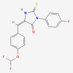 molecular formula C17H11F3N2O2S B4591251 5-{(E)-1-[4-(DIFLUOROMETHOXY)PHENYL]METHYLIDENE}-3-(4-FLUOROPHENYL)-2-THIOXOTETRAHYDRO-4H-IMIDAZOL-4-ONE 