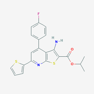 molecular formula C21H17FN2O2S2 B459127 Propan-2-yl 3-amino-4-(4-fluorophenyl)-6-(thiophen-2-yl)thieno[2,3-b]pyridine-2-carboxylate CAS No. 340817-76-7