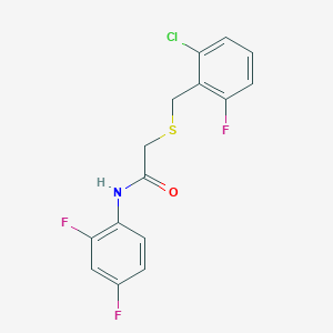 molecular formula C15H11ClF3NOS B4591292 2-[(2-chloro-6-fluorobenzyl)thio]-N-(2,4-difluorophenyl)acetamide 