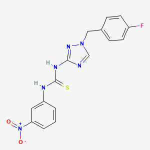 molecular formula C16H13FN6O2S B4591300 N-[1-(4-fluorobenzyl)-1H-1,2,4-triazol-3-yl]-N'-(3-nitrophenyl)thiourea 