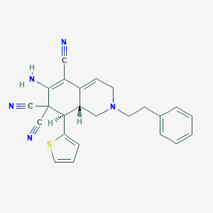 molecular formula C24H21N5S B459133 6-amino-2-(2-phenylethyl)-8-(2-thienyl)-2,3,8,8a-tetrahydro-5,7,7(1H)-isoquinolinetricarbonitrile CAS No. 459155-25-0