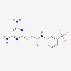 molecular formula C13H12F3N5OS B459136 2-[(4,6-diamino-2-pyrimidinyl)sulfanyl]-N-[3-(trifluoromethyl)phenyl]acetamide CAS No. 340811-27-0