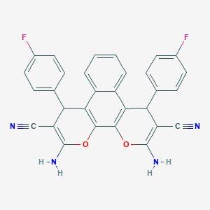 2,11-Diamino-4,9-bis(4-fluorophenyl)-4,9-dihydrobenzo[f]pyrano[3,2-h]chromene-3,10-dicarbonitrile
