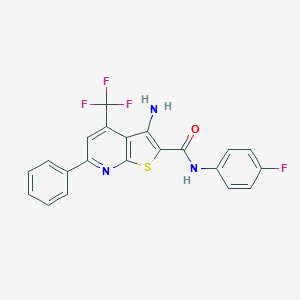 3-amino-N-(4-fluorophenyl)-6-phenyl-4-(trifluoromethyl)thieno[2,3-b]pyridine-2-carboxamide