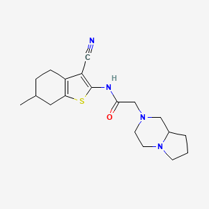 molecular formula C19H26N4OS B4591411 N-(3-cyano-6-methyl-4,5,6,7-tetrahydro-1-benzothiophen-2-yl)-2-(hexahydropyrrolo[1,2-a]pyrazin-2(1H)-yl)acetamide 