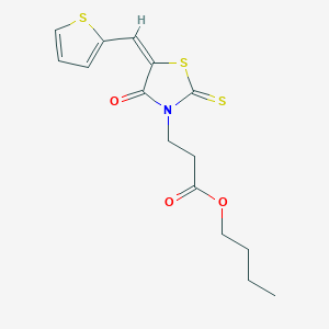 butyl 3-[4-oxo-5-(2-thienylmethylene)-2-thioxo-1,3-thiazolidin-3-yl]propanoate