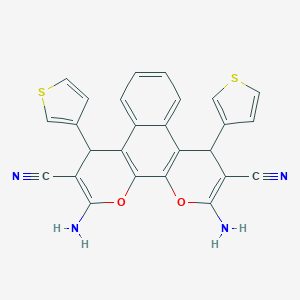 2,11-Diamino-4,9-di(3-thienyl)-4,9-dihydrobenzo[f]pyrano[3,2-h]chromene-3,10-dicarbonitrile
