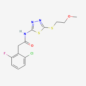 2-(2-chloro-6-fluorophenyl)-N-{5-[(2-methoxyethyl)sulfanyl]-1,3,4-thiadiazol-2-yl}acetamide