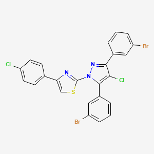 2-[3,5-bis(3-bromophenyl)-4-chloro-1H-pyrazol-1-yl]-4-(4-chlorophenyl)-1,3-thiazole