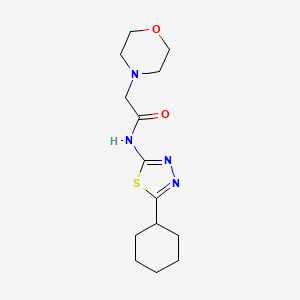 molecular formula C14H22N4O2S B4591468 N-(5-cyclohexyl-1,3,4-thiadiazol-2-yl)-2-(4-morpholinyl)acetamide 