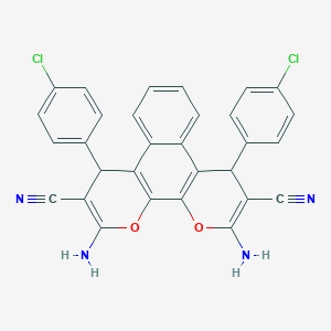 2,11-Diamino-4,9-bis(4-chlorophenyl)-4,9-dihydrobenzo[f]pyrano[3,2-h]chromene-3,10-dicarbonitrile