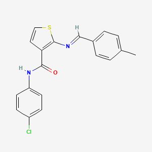 N-(4-chlorophenyl)-2-[(4-methylbenzylidene)amino]-3-thiophenecarboxamide