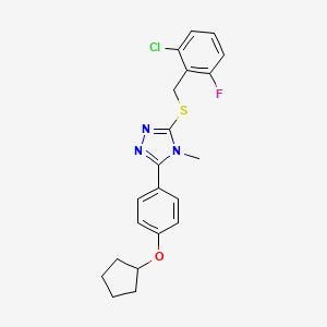 3-[(2-chloro-6-fluorobenzyl)sulfanyl]-5-[4-(cyclopentyloxy)phenyl]-4-methyl-4H-1,2,4-triazole