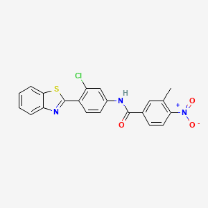 molecular formula C21H14ClN3O3S B4591525 N-[4-(1,3-benzothiazol-2-yl)-3-chlorophenyl]-3-methyl-4-nitrobenzamide 