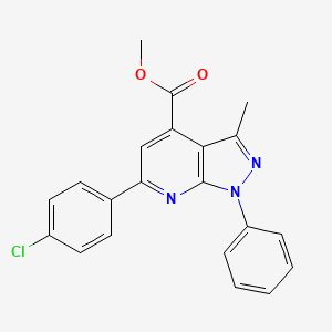 molecular formula C21H16ClN3O2 B4591556 methyl 6-(4-chlorophenyl)-3-methyl-1-phenyl-1H-pyrazolo[3,4-b]pyridine-4-carboxylate 