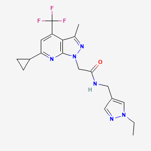 2-[6-CYCLOPROPYL-3-METHYL-4-(TRIFLUOROMETHYL)-1H-PYRAZOLO[3,4-B]PYRIDIN-1-YL]-N~1~-[(1-ETHYL-1H-PYRAZOL-4-YL)METHYL]ACETAMIDE