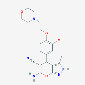 6-Amino-4-[3-methoxy-4-(2-morpholin-4-ylethoxy)phenyl]-3-methyl-2,4-dihydropyrano[2,3-c]pyrazole-5-carbonitrile