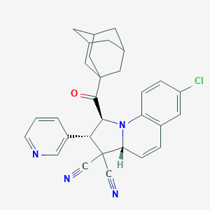 molecular formula C30H27ClN4O B459160 1-(1-adamantylcarbonyl)-7-chloro-2-(3-pyridinyl)-1,2-dihydropyrrolo[1,2-a]quinoline-3,3(3aH)-dicarbonitrile 