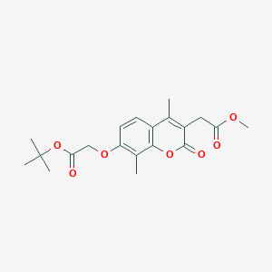 molecular formula C20H24O7 B4591623 methyl [7-(2-tert-butoxy-2-oxoethoxy)-4,8-dimethyl-2-oxo-2H-chromen-3-yl]acetate 