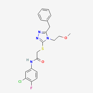 2-{[5-benzyl-4-(2-methoxyethyl)-4H-1,2,4-triazol-3-yl]thio}-N-(3-chloro-4-fluorophenyl)acetamide