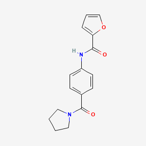 molecular formula C16H16N2O3 B4591635 N-[4-(pyrrolidine-1-carbonyl)phenyl]furan-2-carboxamide 