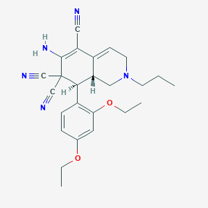 6-amino-8-(2,4-diethoxyphenyl)-2-propyl-2,3,8,8a-tetrahydro-5,7,7(1H)-isoquinolinetricarbonitrile