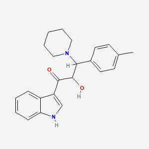 2-hydroxy-1-(1H-indol-3-yl)-3-(4-methylphenyl)-3-(1-piperidinyl)-1-propanone