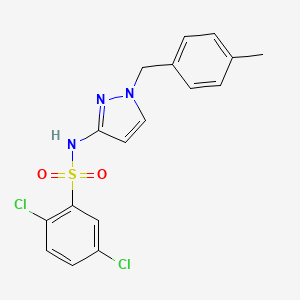 molecular formula C17H15Cl2N3O2S B4591713 2,5-dichloro-N-[1-(4-methylbenzyl)-1H-pyrazol-3-yl]benzenesulfonamide 