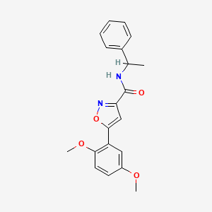 molecular formula C20H20N2O4 B4591716 5-(2,5-dimethoxyphenyl)-N-(1-phenylethyl)-3-isoxazolecarboxamide 