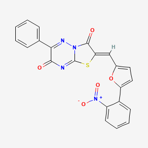 2-{[5-(2-nitrophenyl)-2-furyl]methylene}-6-phenyl-7H-[1,3]thiazolo[3,2-b][1,2,4]triazine-3,7(2H)-dione