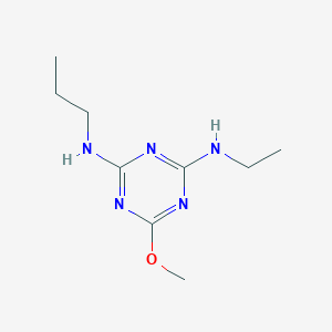 molecular formula C9H17N5O B4591775 1,3,5-Triazine-2,4-diamine, N-ethyl-6-methoxy-N'-propyl- CAS No. 87824-84-8