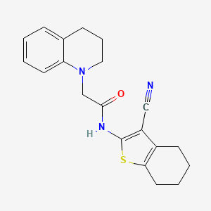 molecular formula C20H21N3OS B4591787 N-(3-cyano-4,5,6,7-tetrahydro-1-benzothien-2-yl)-2-(3,4-dihydro-1(2H)-quinolinyl)acetamide 