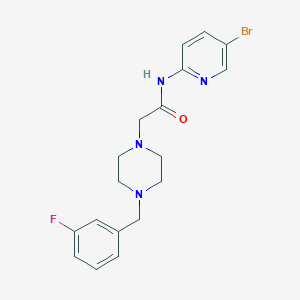 molecular formula C18H20BrFN4O B4591799 N-(5-BROMOPYRIDIN-2-YL)-2-{4-[(3-FLUOROPHENYL)METHYL]PIPERAZIN-1-YL}ACETAMIDE 